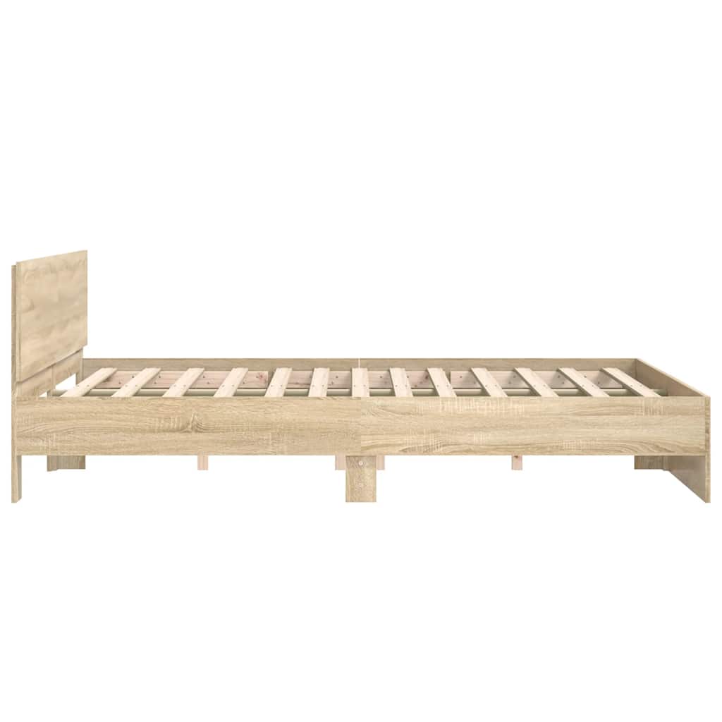 Bed Frame without Mattress Sonoma Oak 180x200 cm Super King