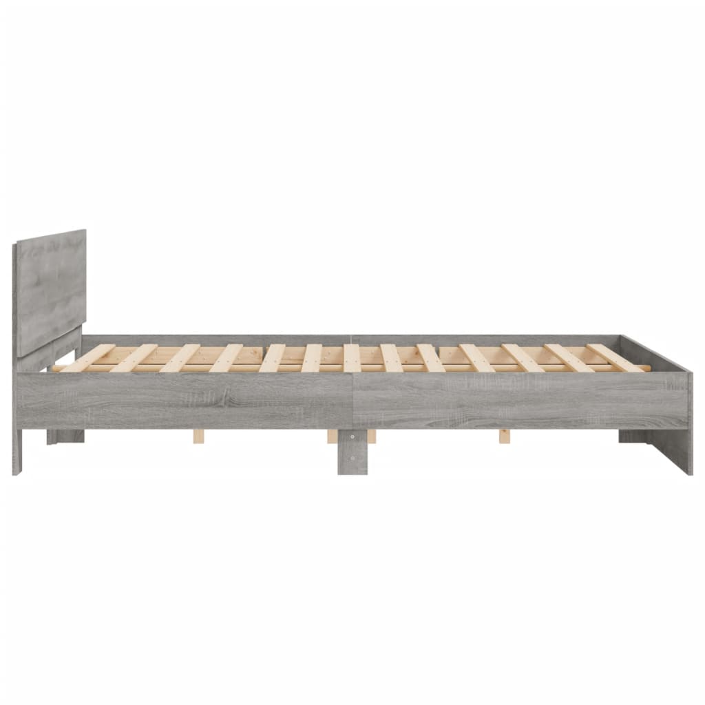 Bed Frame without Mattress Grey Sonoma 180x200 cm Super King