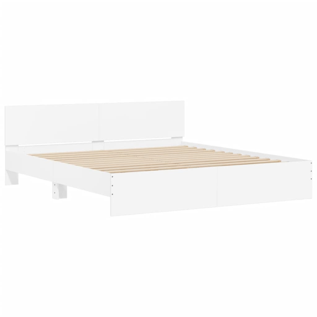Bed Frame without Mattress White 160x200 cm