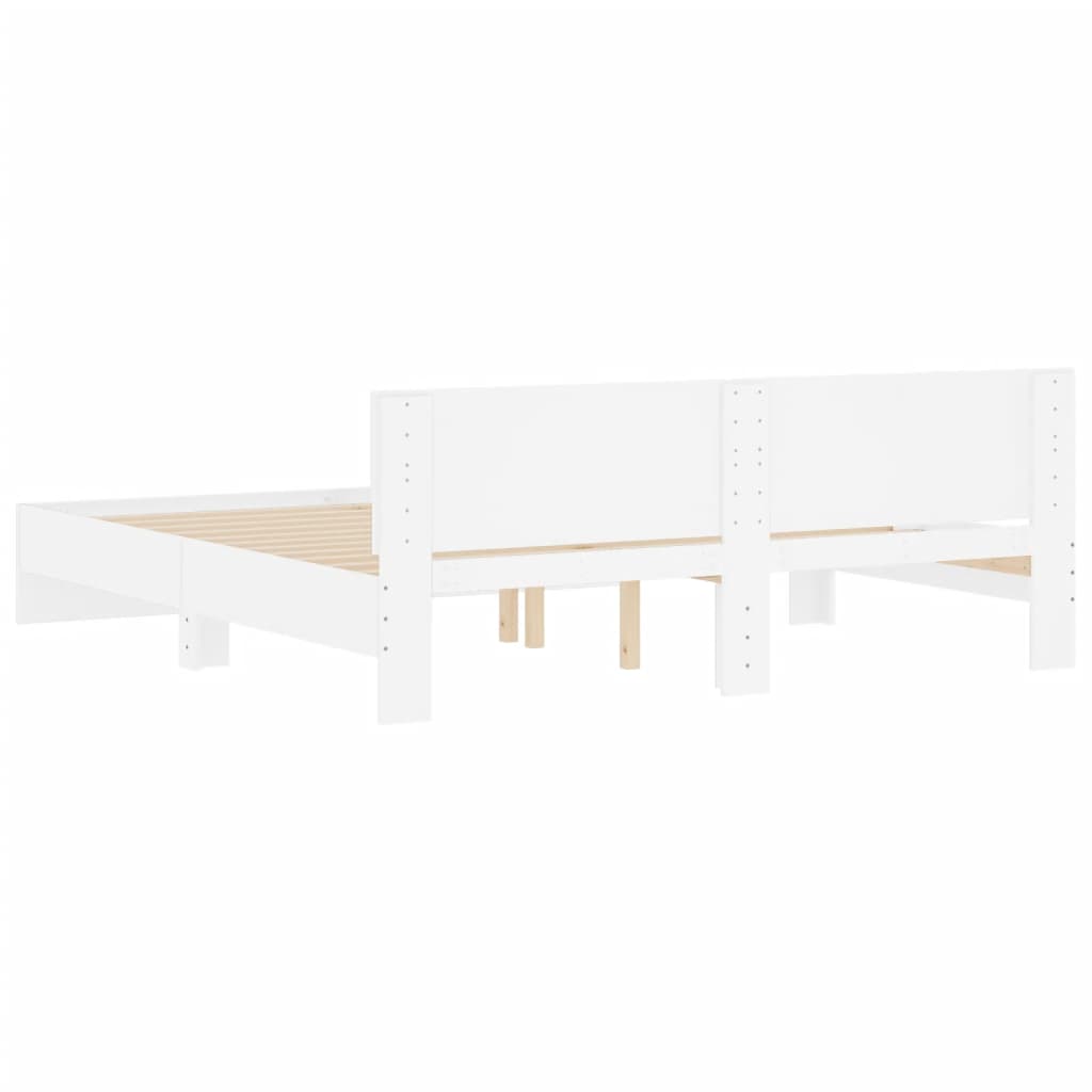 Bed Frame without Mattress White 160x200 cm