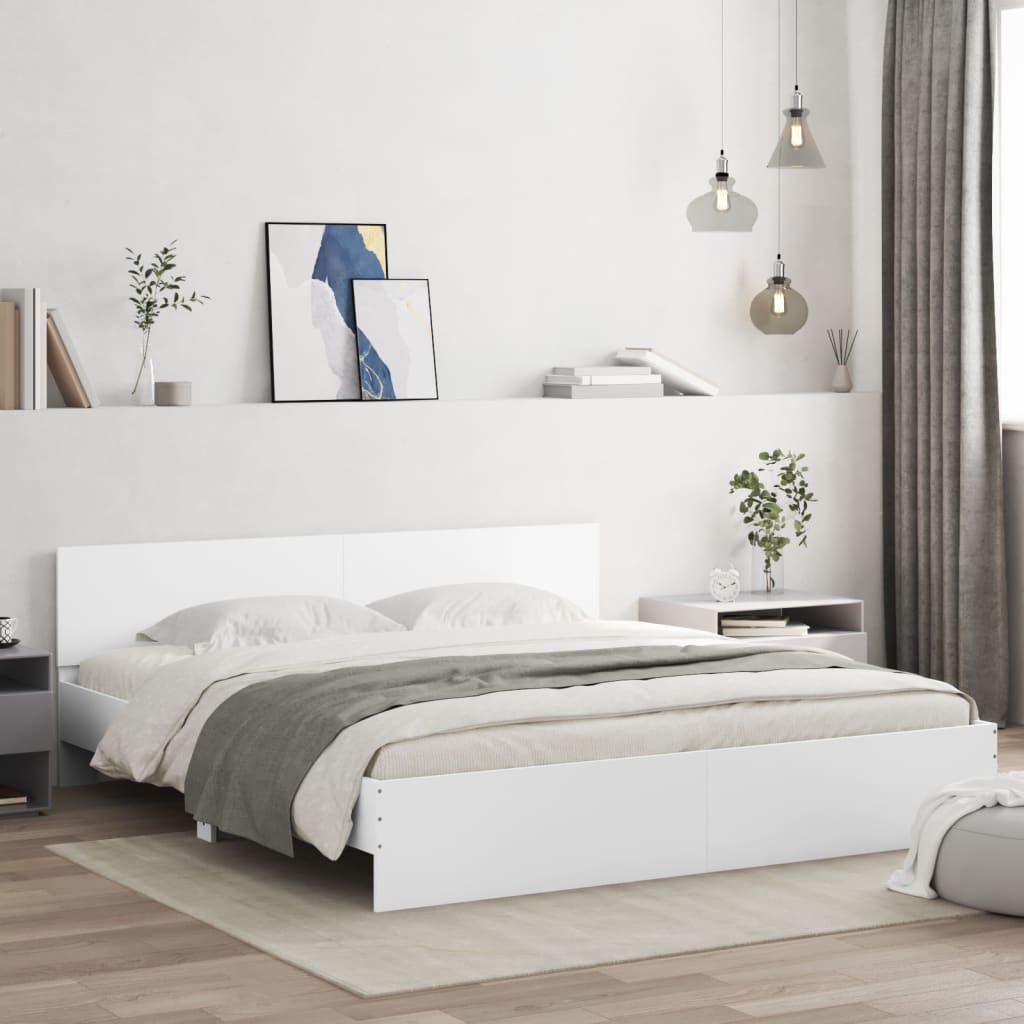 Bed Frame without Mattress White 160x200 cm