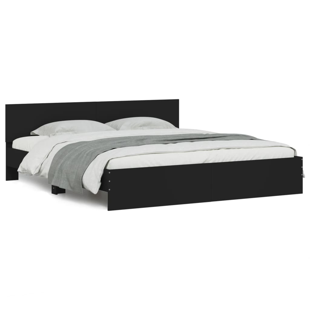 Bed Frame without Mattress Black 160x200 cm