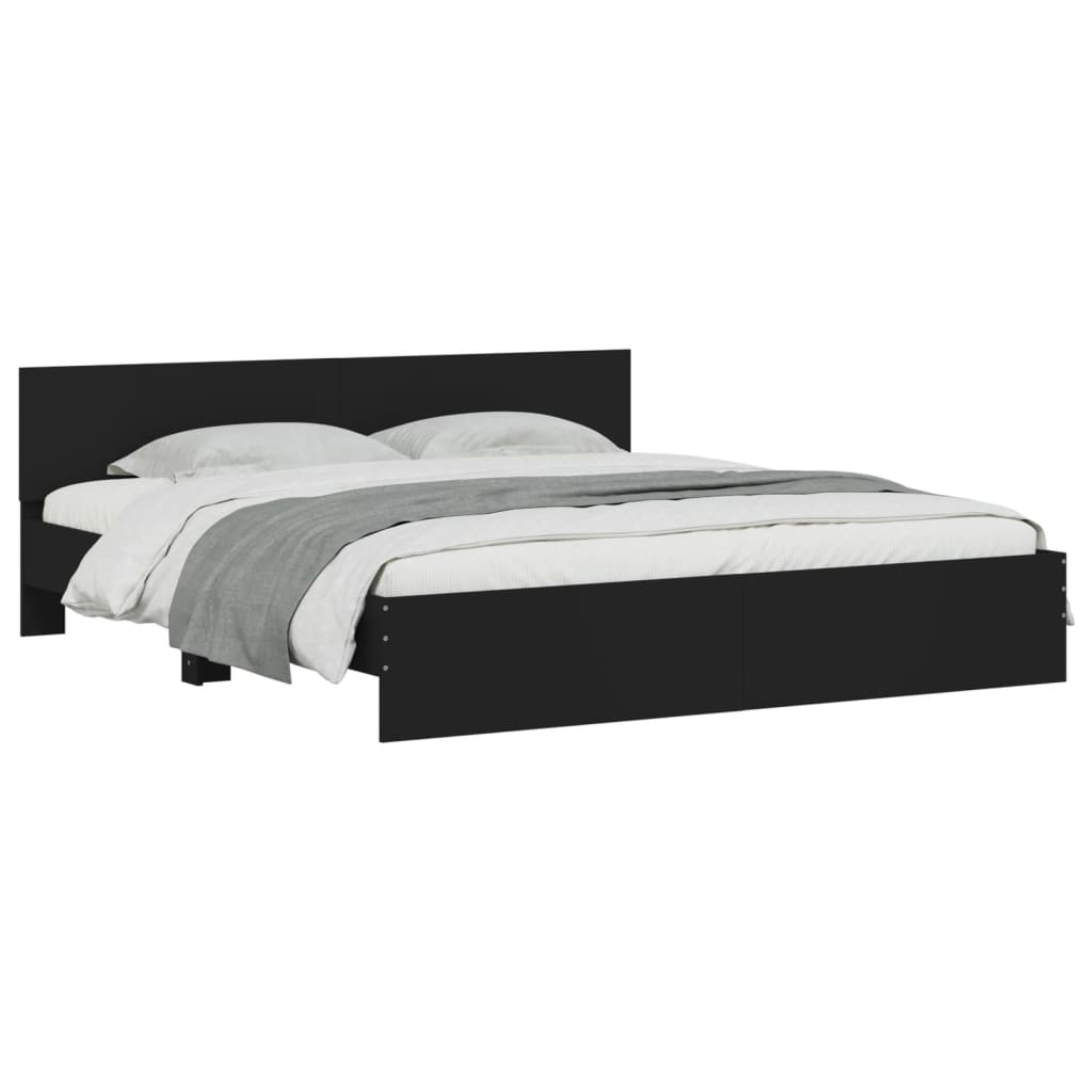 Bed Frame without Mattress Black 160x200 cm