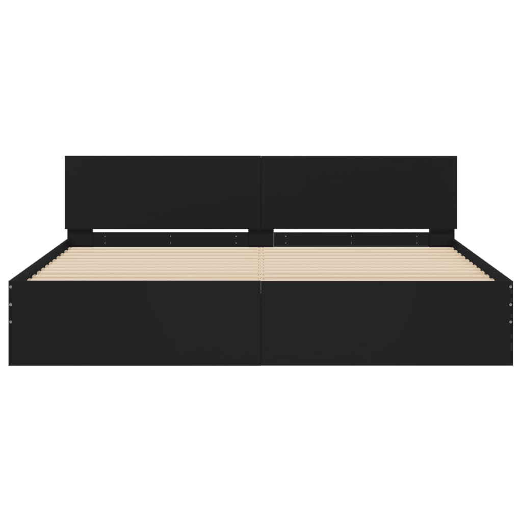 Bed Frame without Mattress Black 160x200 cm