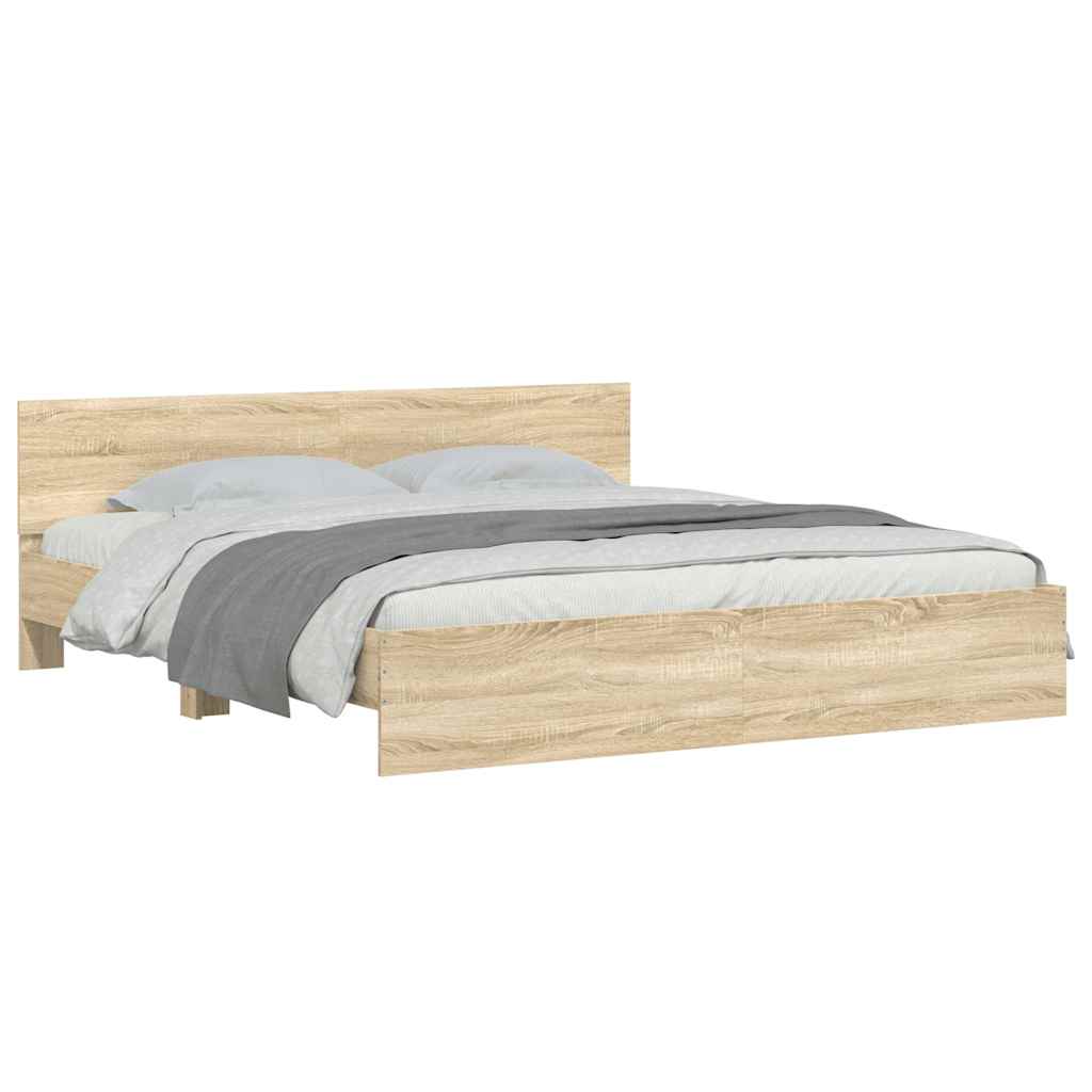 Bed Frame without Mattress Sonoma Oak 160x200 cm