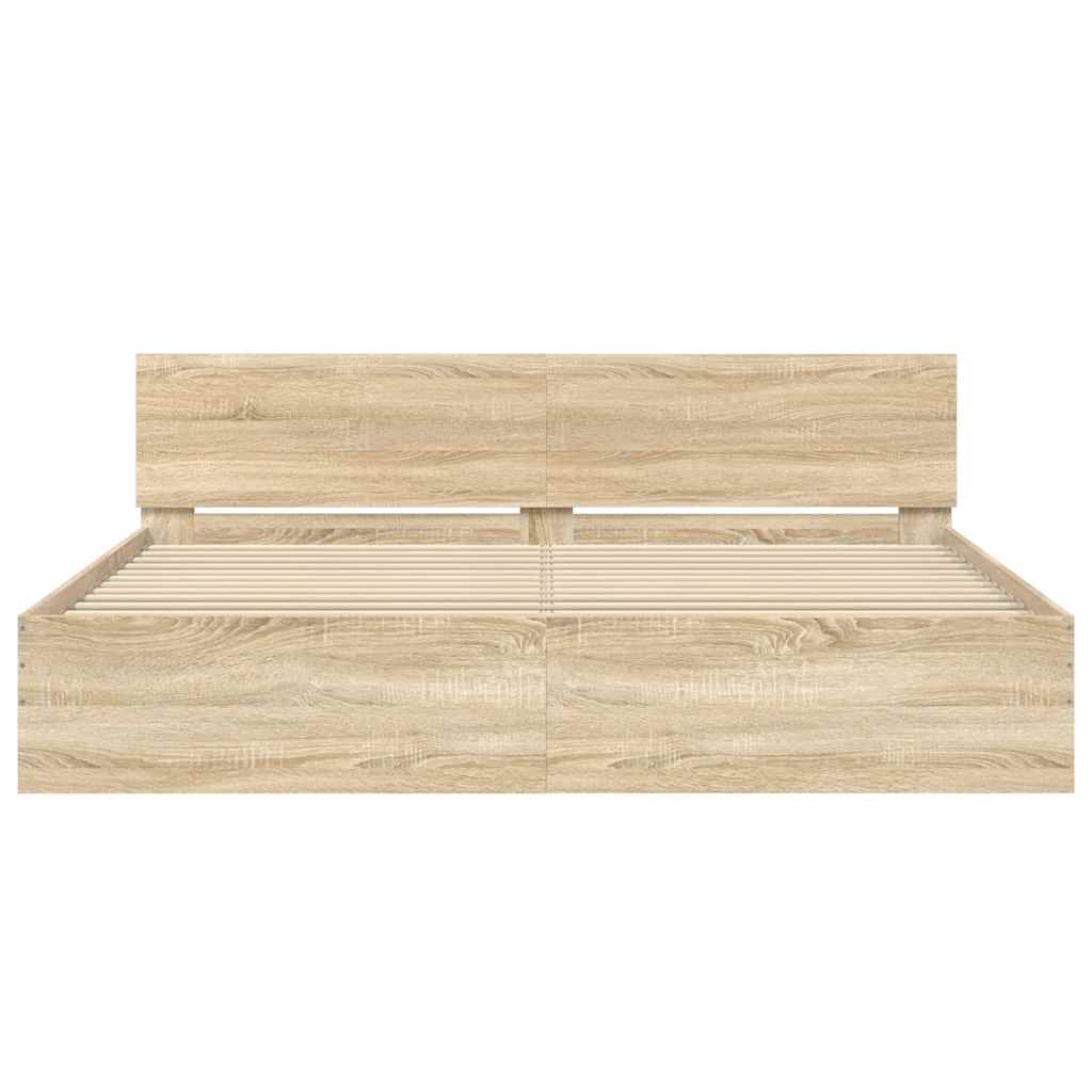 Bed Frame without Mattress Sonoma Oak 160x200 cm
