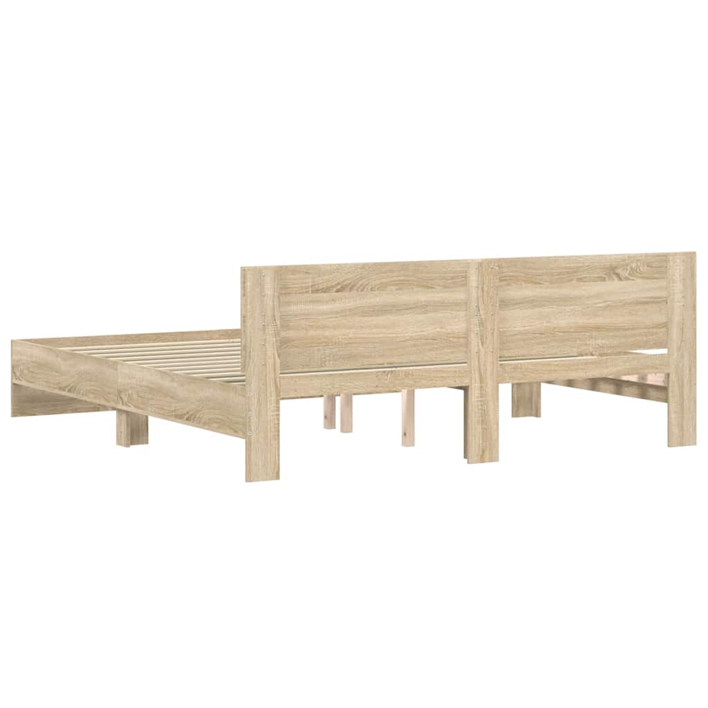 Bed Frame without Mattress Sonoma Oak 160x200 cm