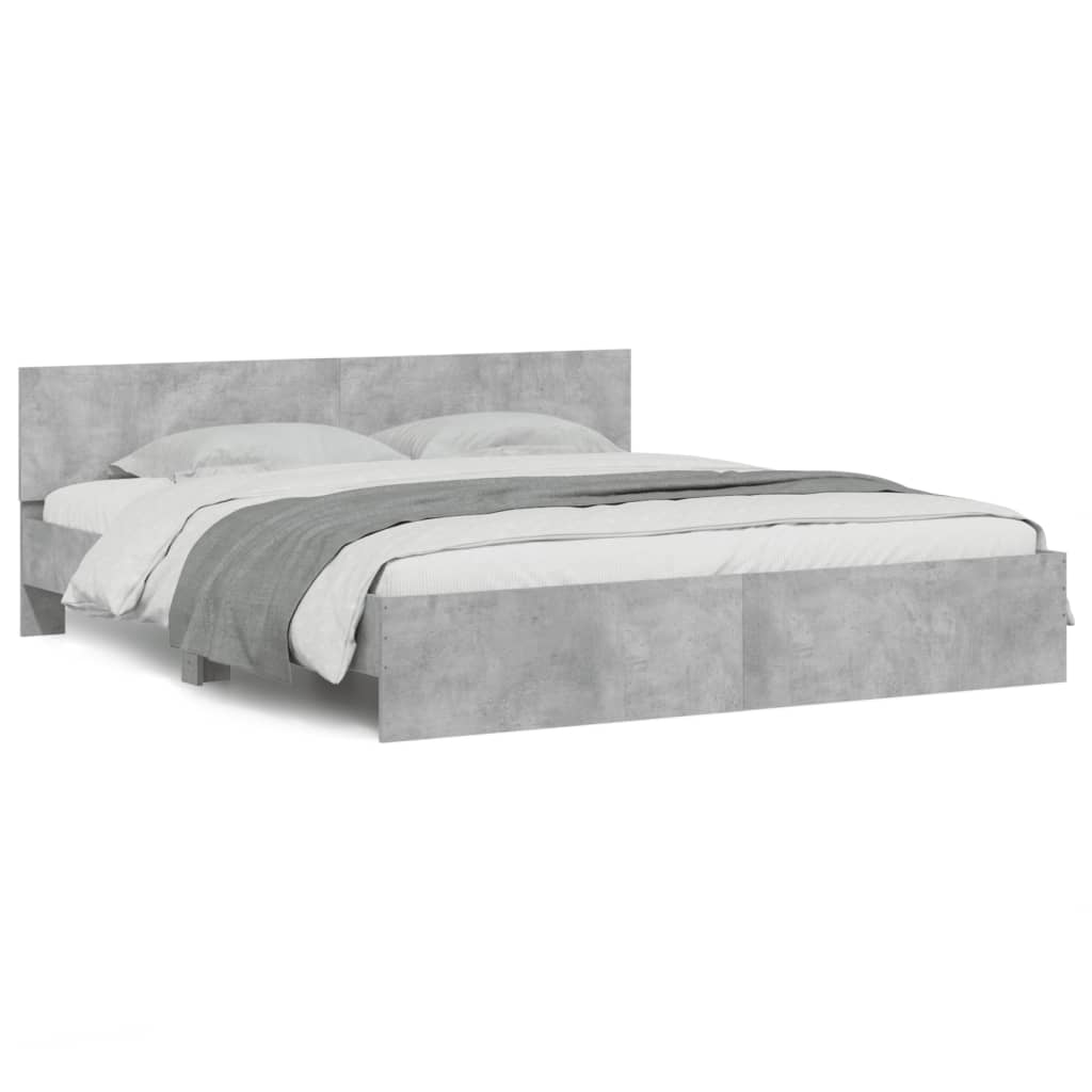 Bed Frame without Mattress Concrete Grey 160x200 cm