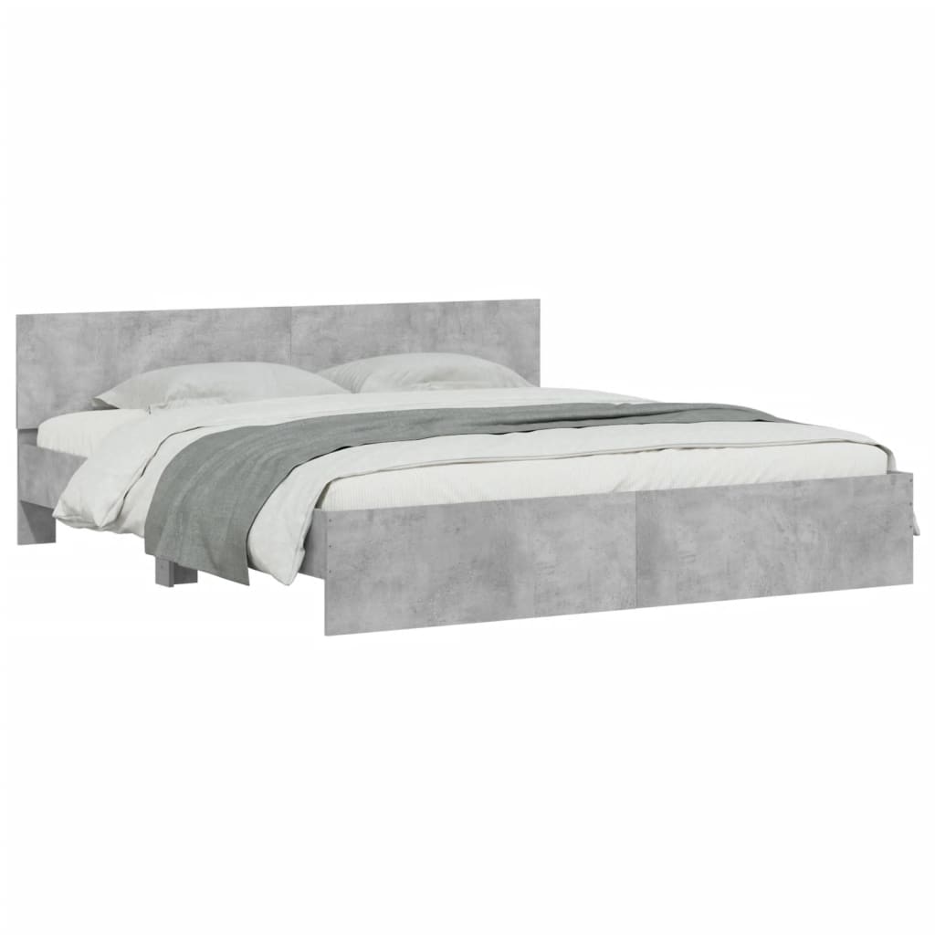 Bed Frame without Mattress Concrete Grey 160x200 cm