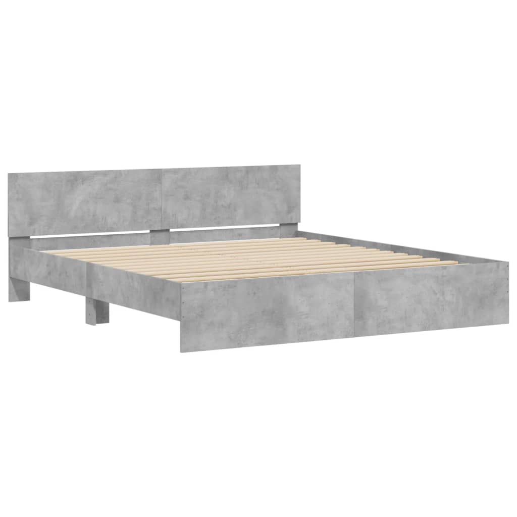Bed Frame without Mattress Concrete Grey 160x200 cm