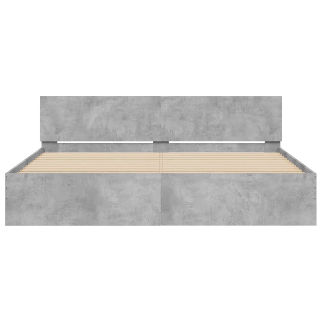 Bed Frame without Mattress Concrete Grey 160x200 cm