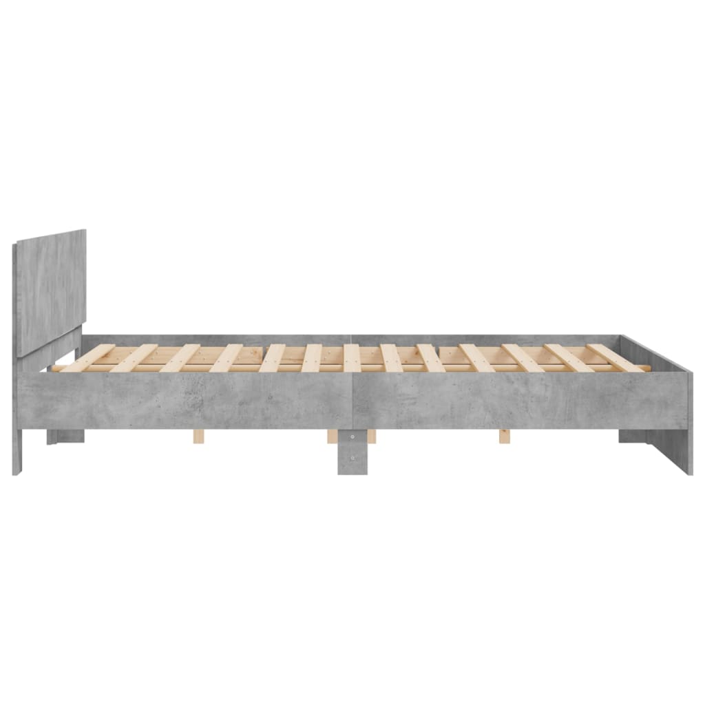 Bed Frame without Mattress Concrete Grey 160x200 cm