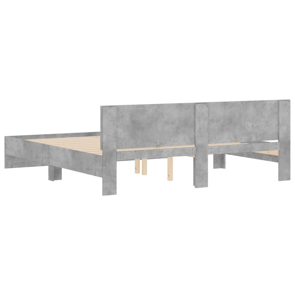 Bed Frame without Mattress Concrete Grey 160x200 cm