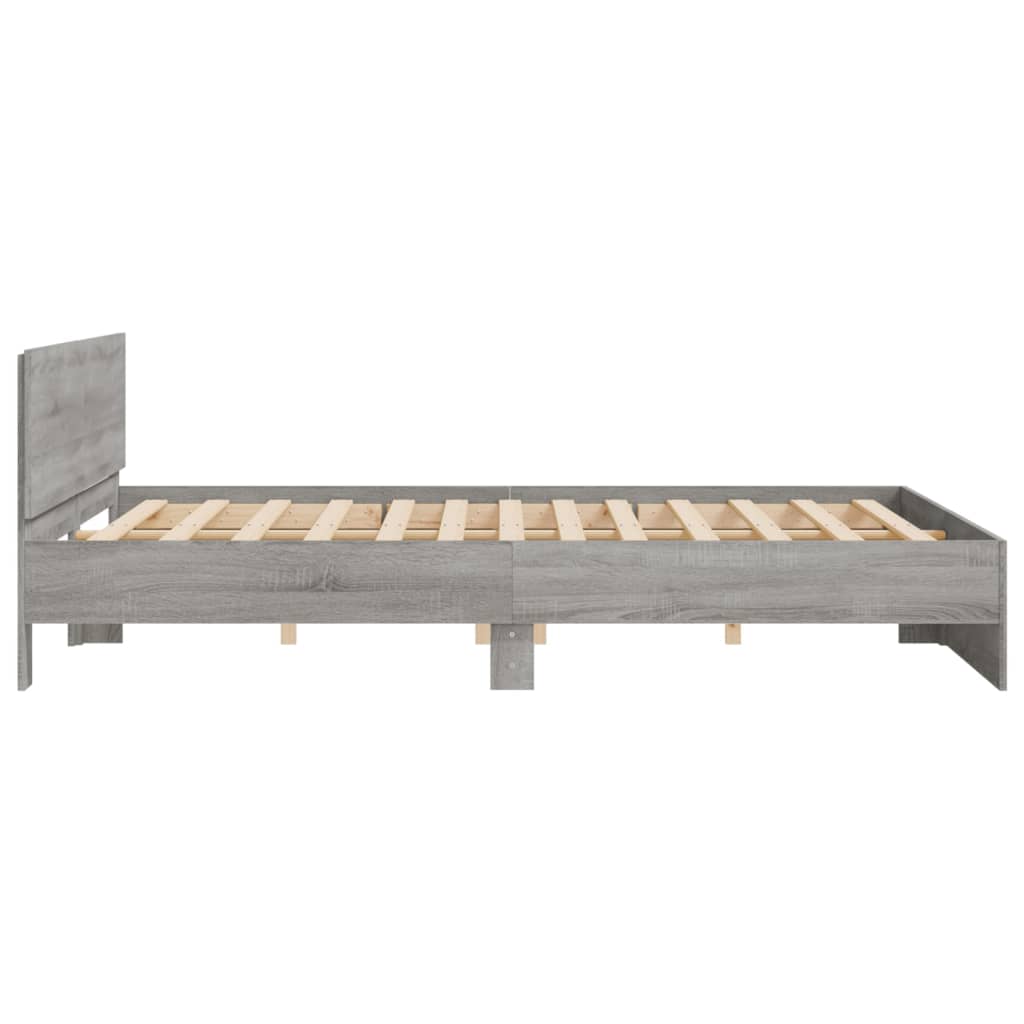 Bed Frame without Mattress Grey Sonoma 160x200 cm
