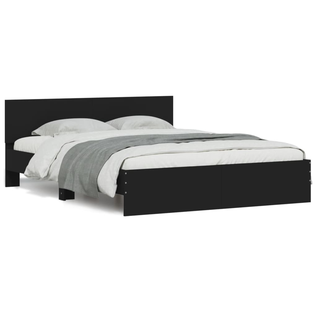 Bed Frame without Mattress Black 150x200 cm King Size