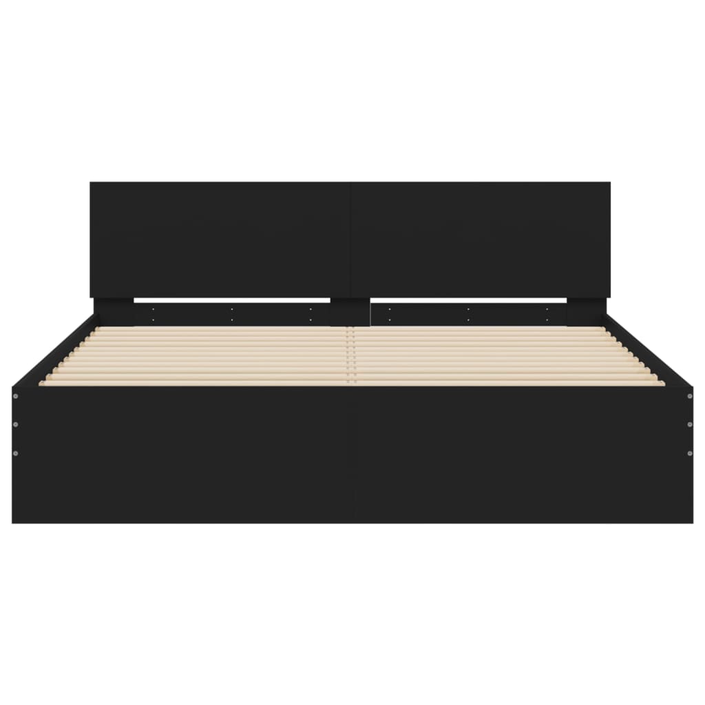 Bed Frame without Mattress Black 150x200 cm King Size