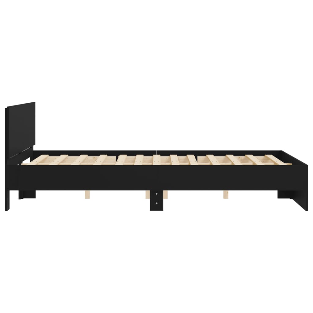 Bed Frame without Mattress Black 150x200 cm King Size