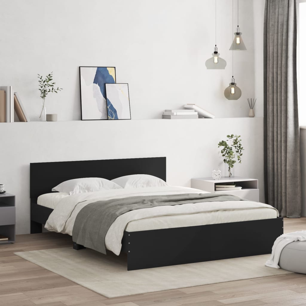 Bed Frame without Mattress Black 150x200 cm King Size