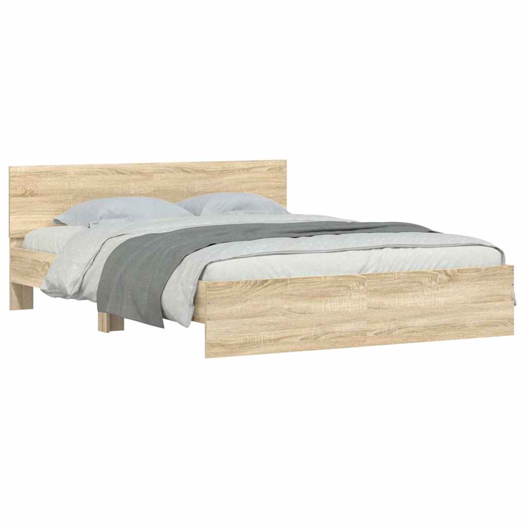 Bed Frame without Mattress Sonoma Oak 150x200 cm King Size