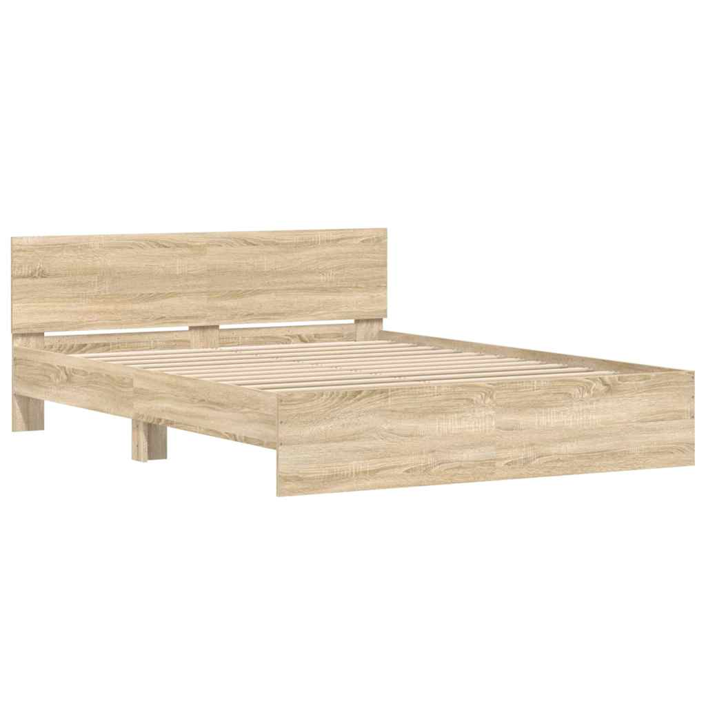 Bed Frame without Mattress Sonoma Oak 150x200 cm King Size