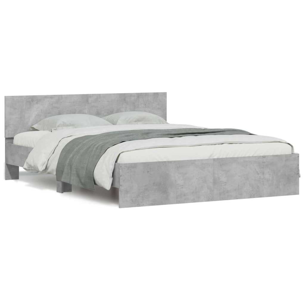 Bed Frame without Mattress Concrete Grey 150x200 cm King Size