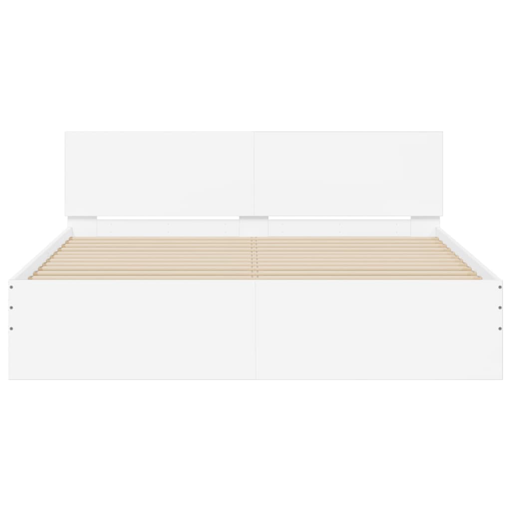 Bed Frame without Mattress White 140x200 cm