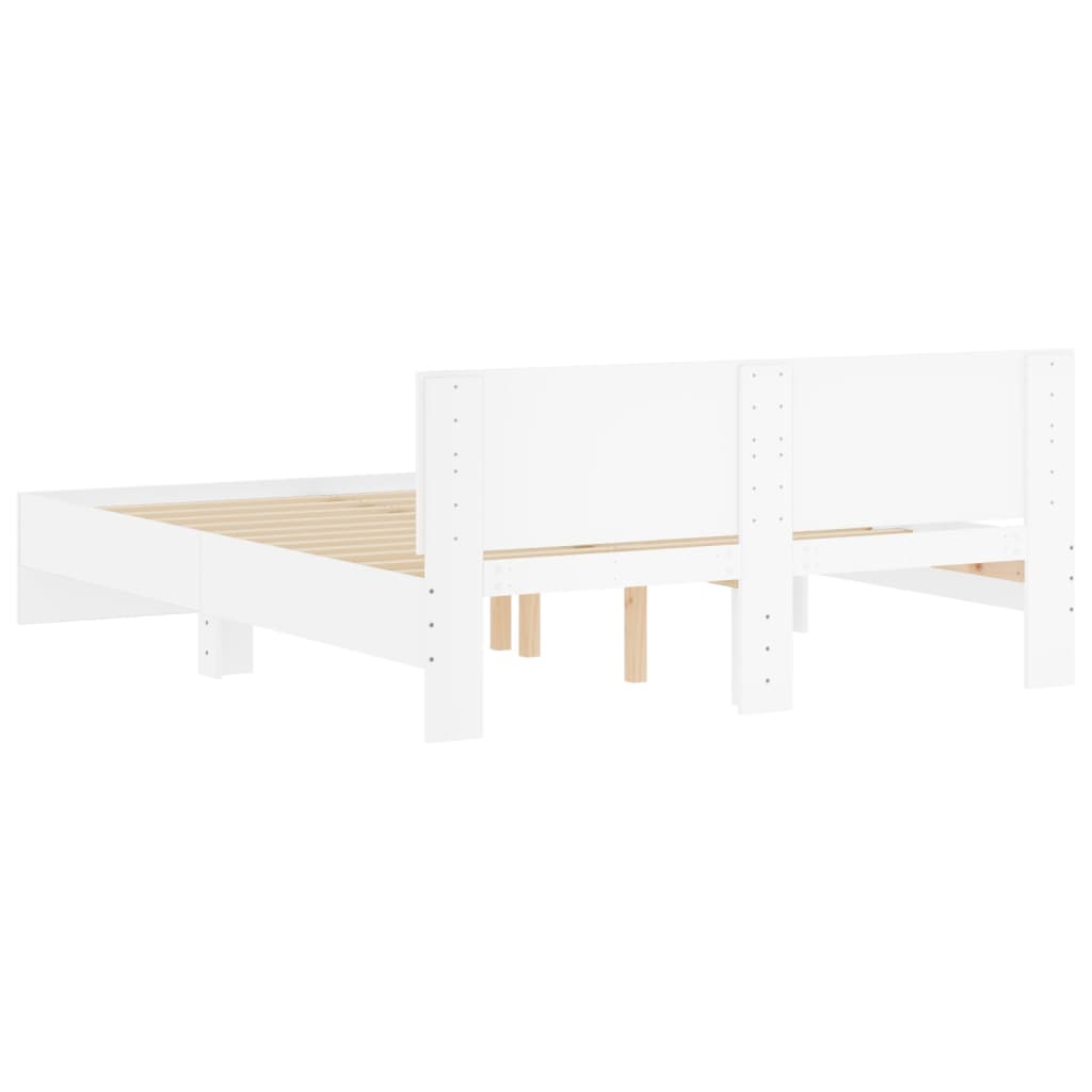 Bed Frame without Mattress White 140x200 cm