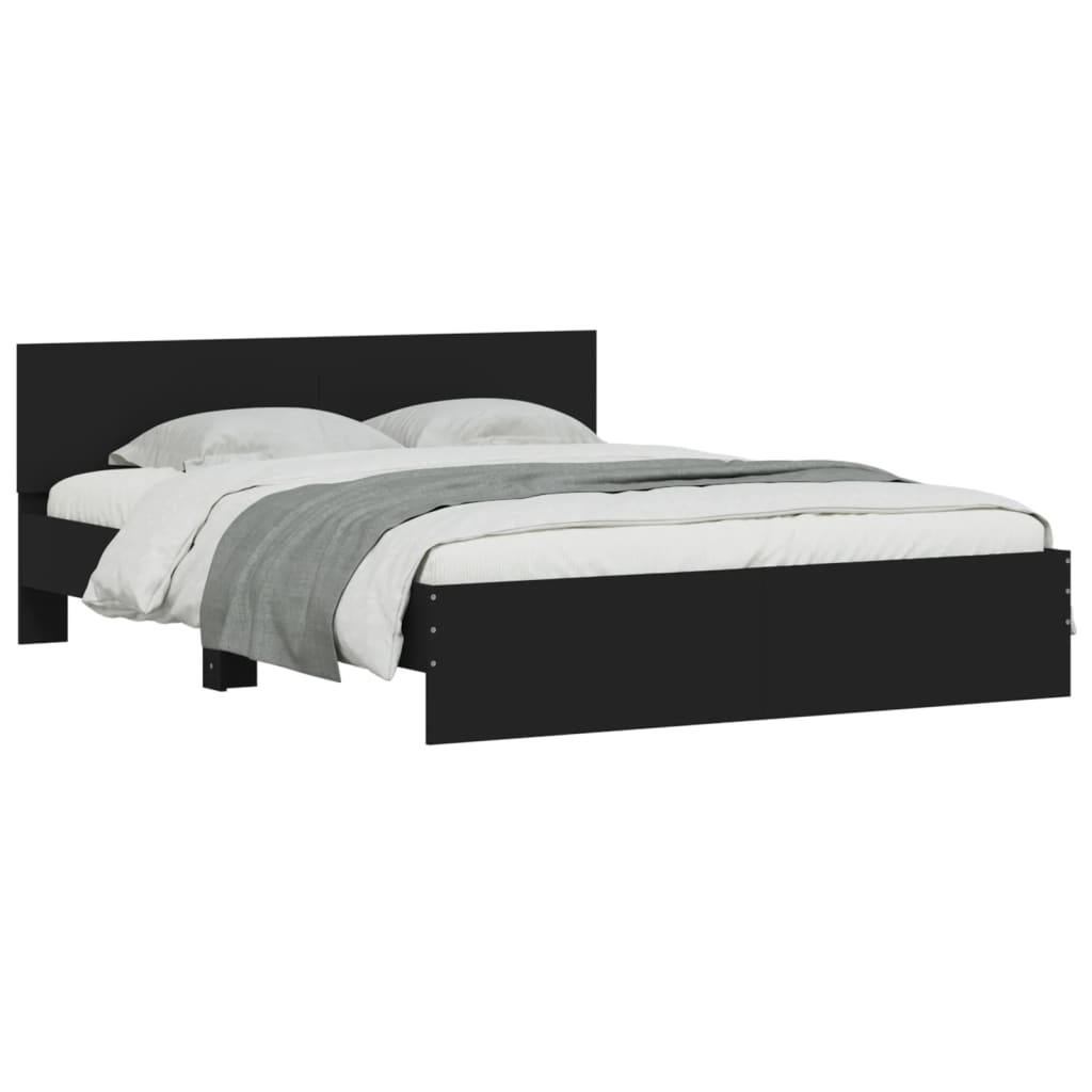Bed Frame without Mattress Black 140x200 cm