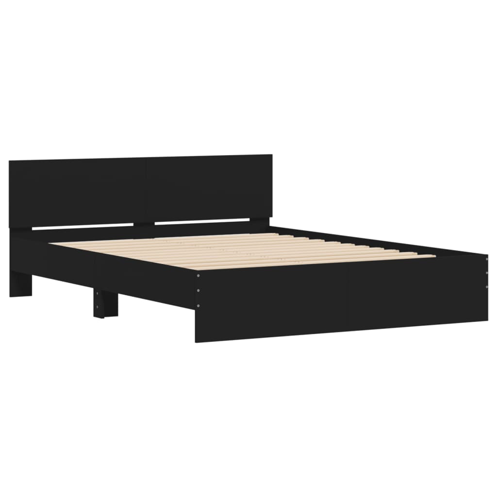 Bed Frame without Mattress Black 140x200 cm