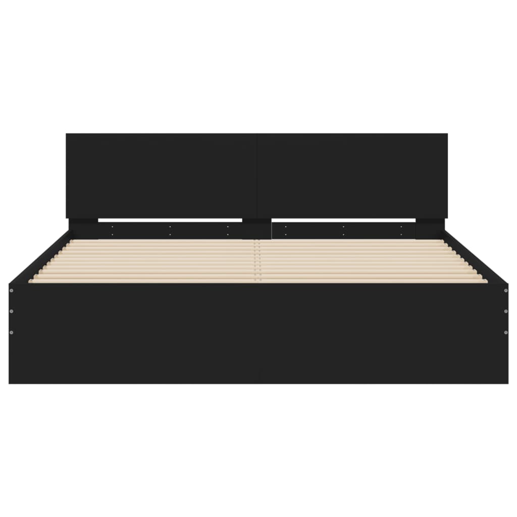 Bed Frame without Mattress Black 140x200 cm