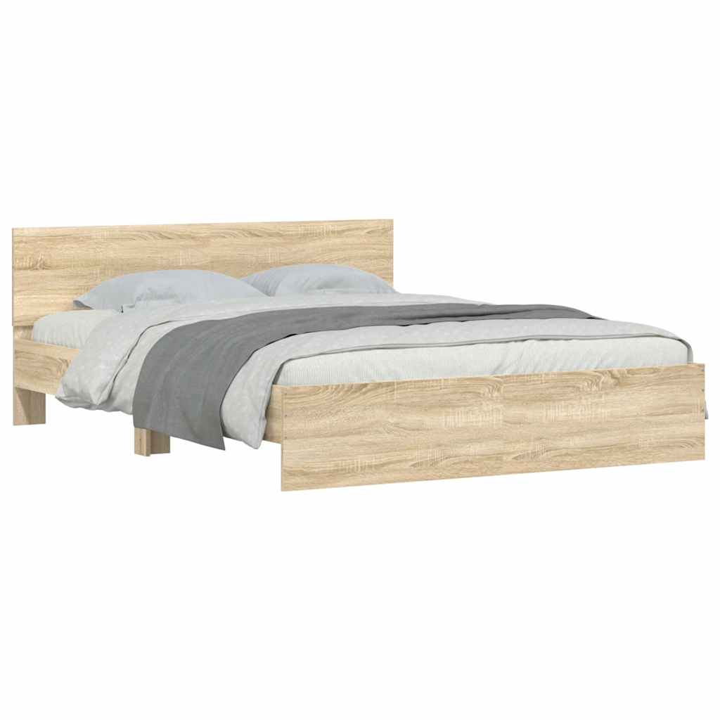 Bed Frame without Mattress Sonoma Oak 140x200 cm