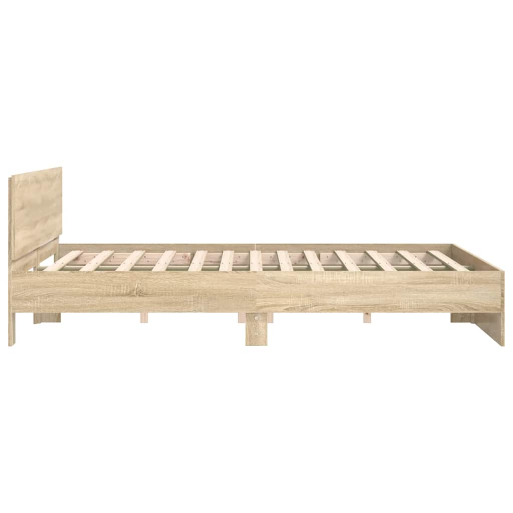 Bed Frame without Mattress Sonoma Oak 140x200 cm