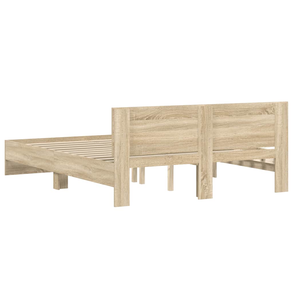 Bed Frame without Mattress Sonoma Oak 140x200 cm