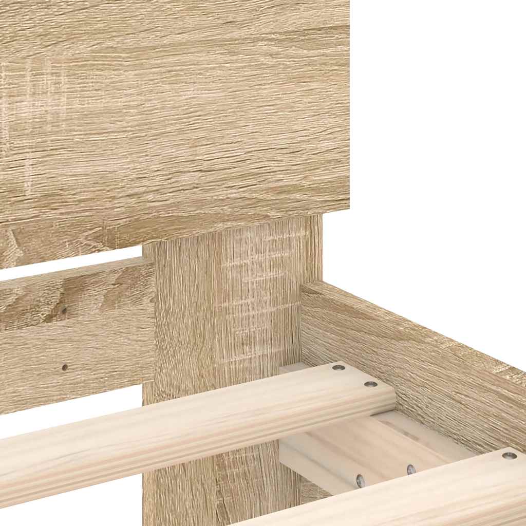 Bed Frame without Mattress Sonoma Oak 140x200 cm