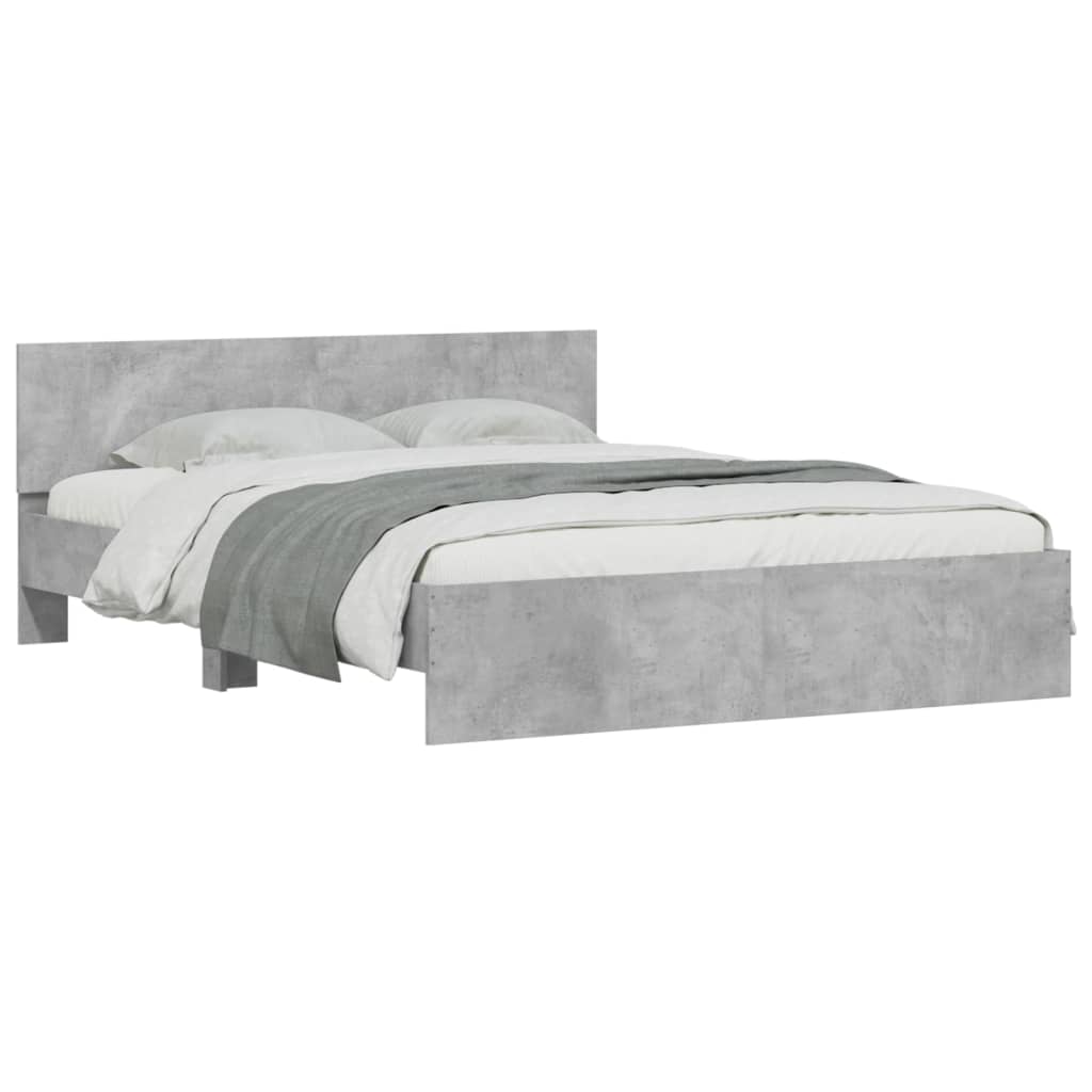 Bed Frame without Mattress Concrete Grey 140x200 cm