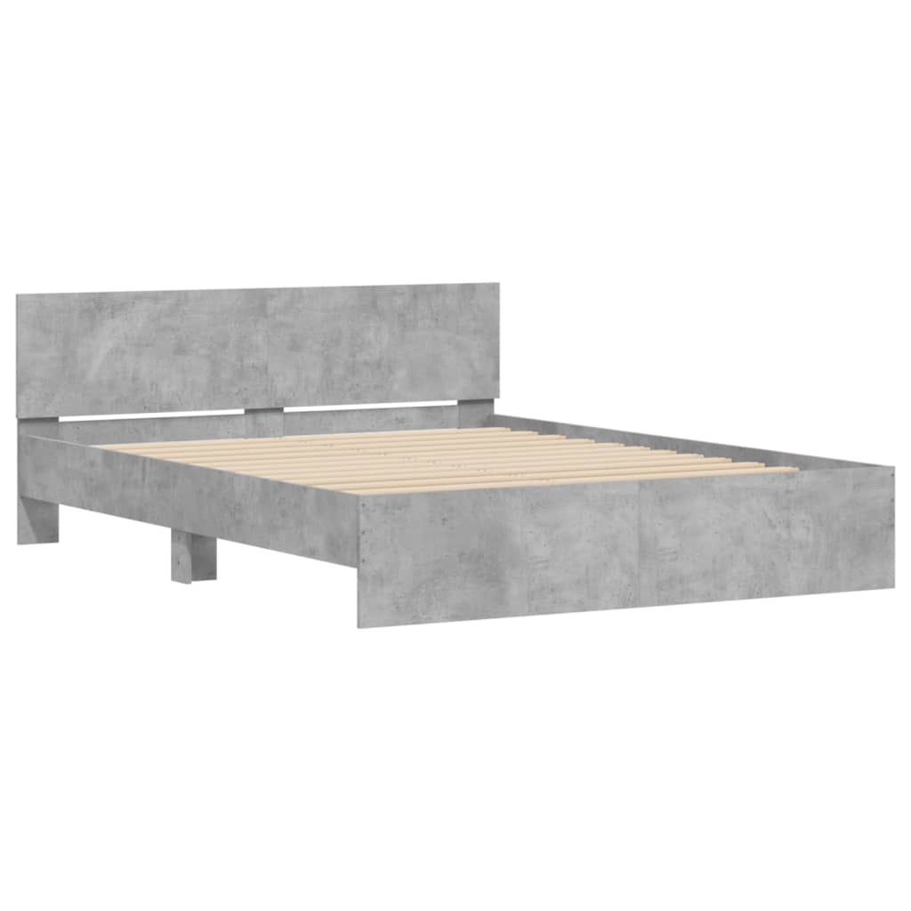 Bed Frame without Mattress Concrete Grey 140x200 cm