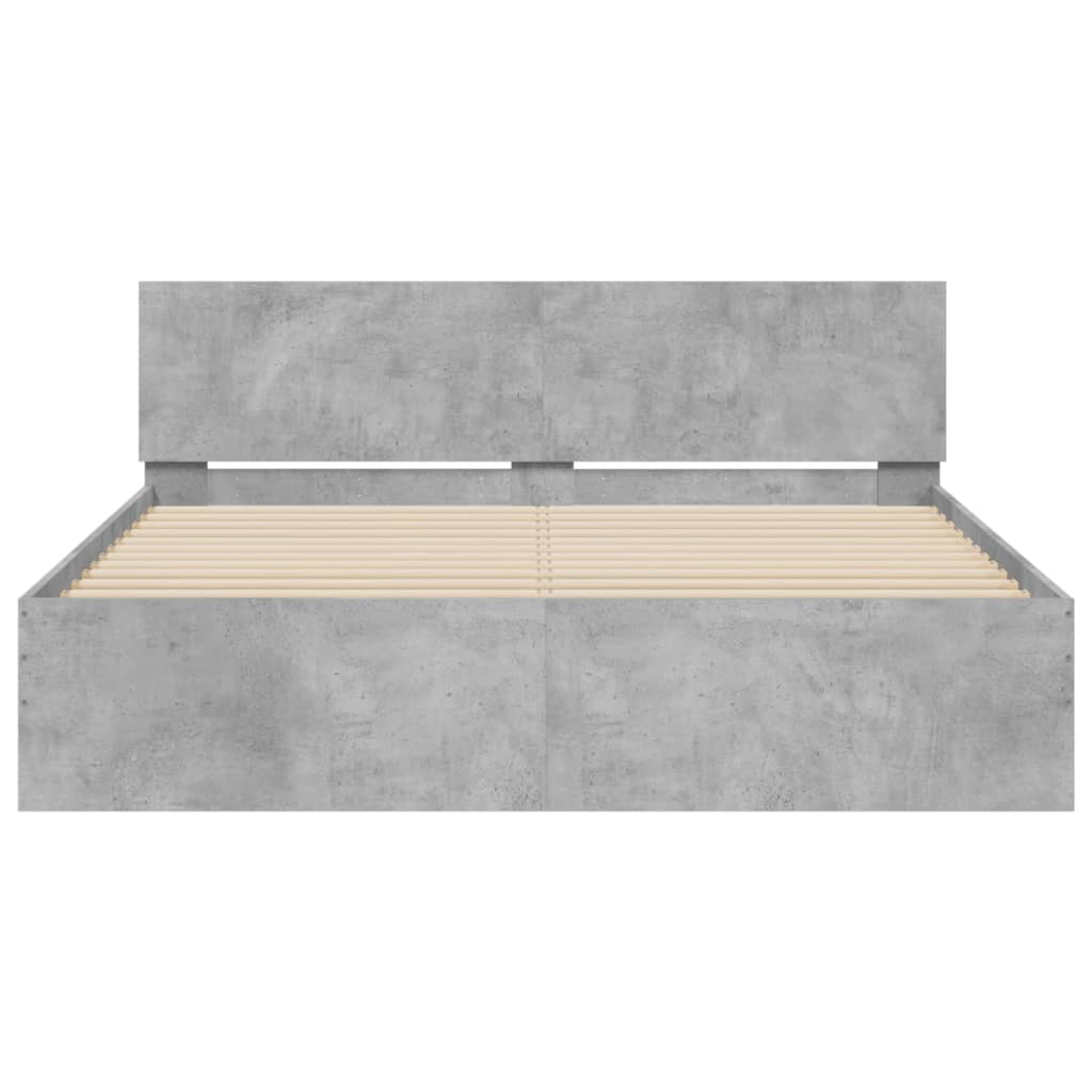Bed Frame without Mattress Concrete Grey 140x200 cm