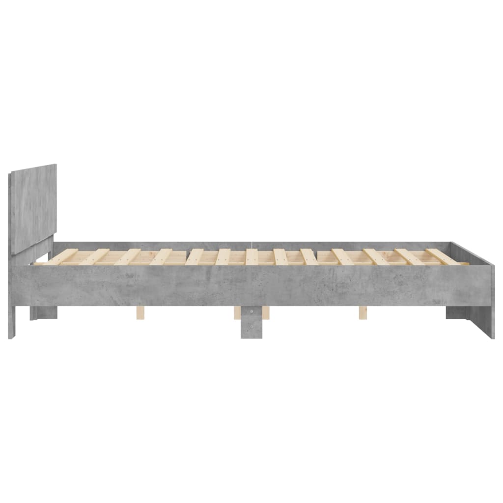 Bed Frame without Mattress Concrete Grey 140x200 cm