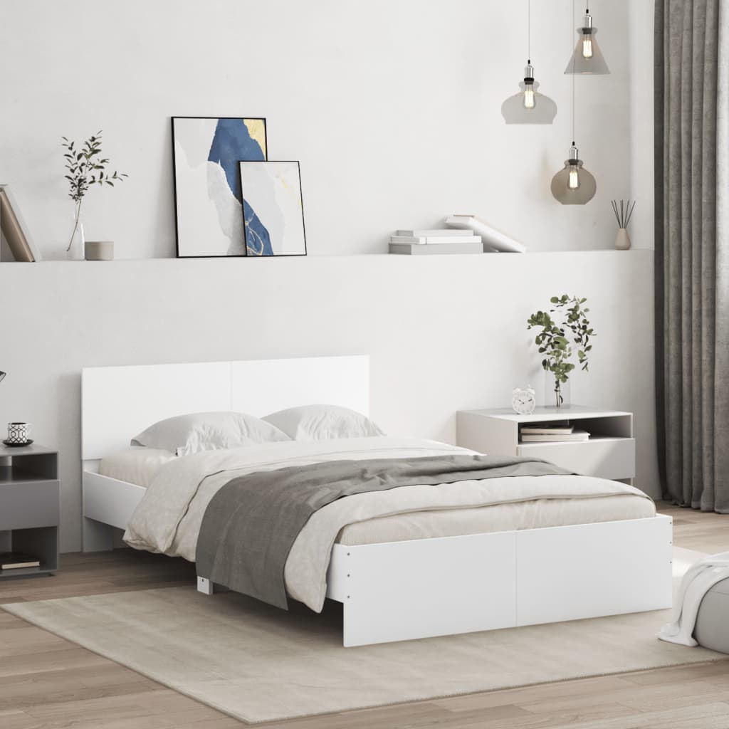 Bed Frame without Mattress White 120x200 cm