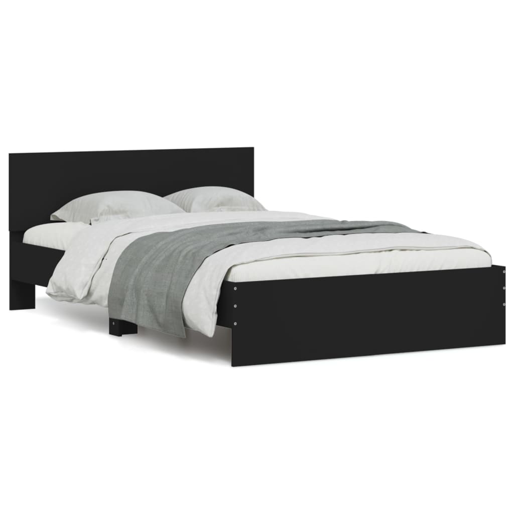 Bed Frame without Mattress Black 120x200 cm