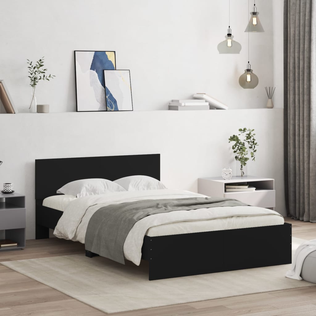 Bed Frame without Mattress Black 120x200 cm