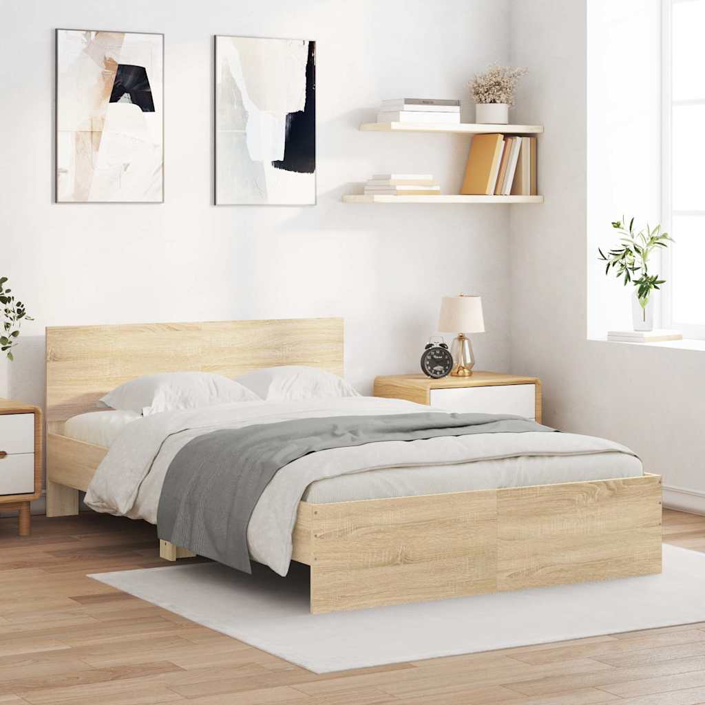Bed Frame without Mattress Sonoma Oak 120x200 cm
