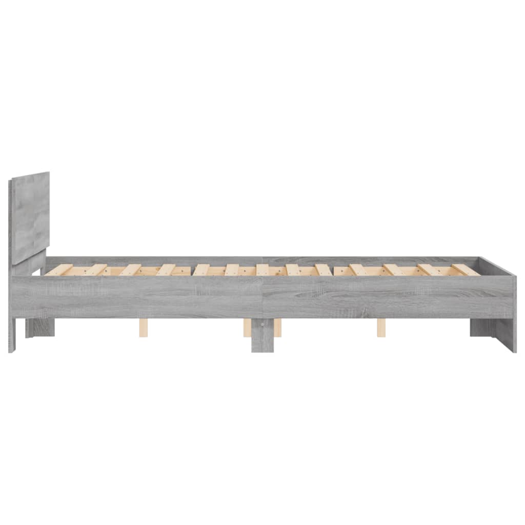 Bed Frame without Mattress Grey Sonoma 120x200 cm