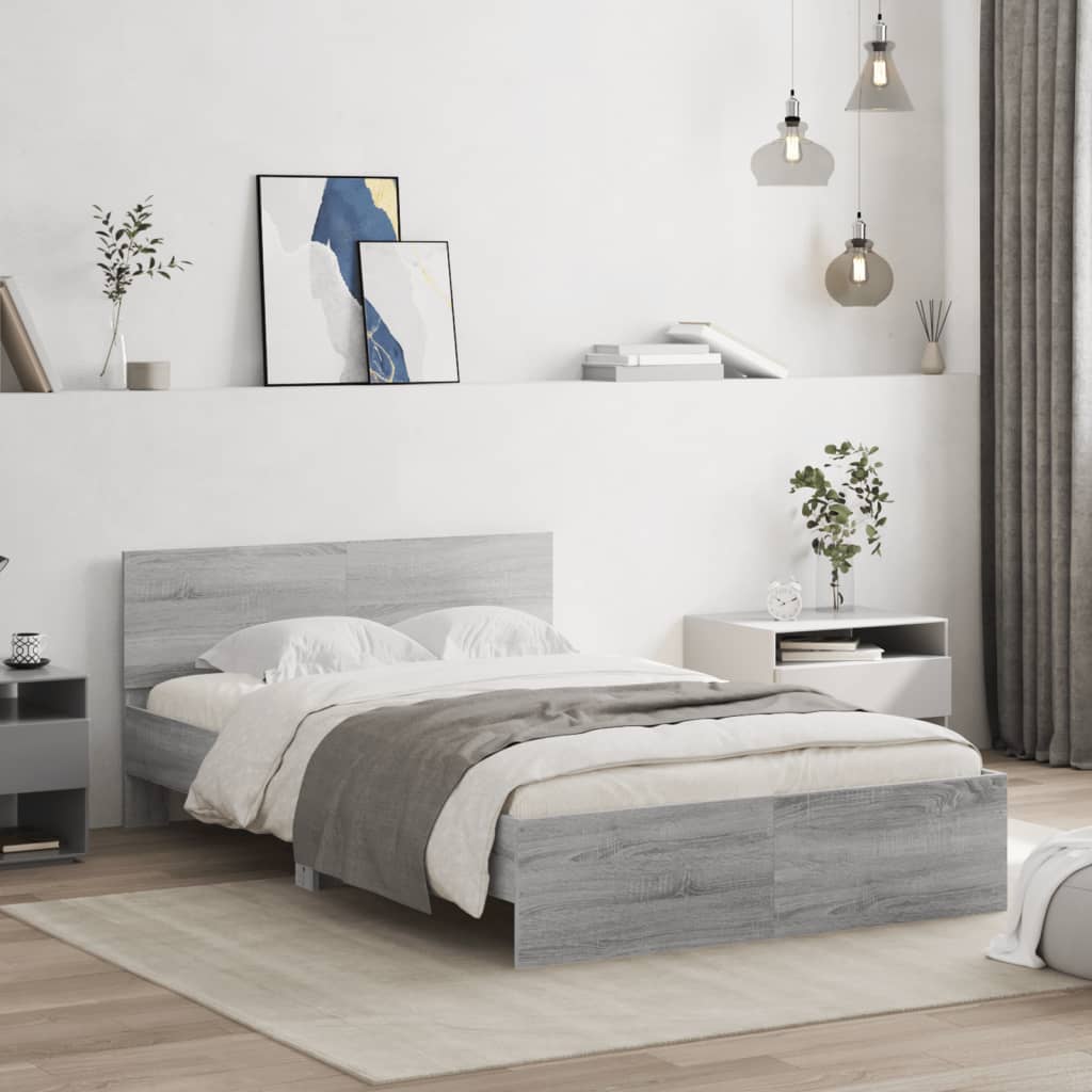 Bed Frame without Mattress Grey Sonoma 120x200 cm