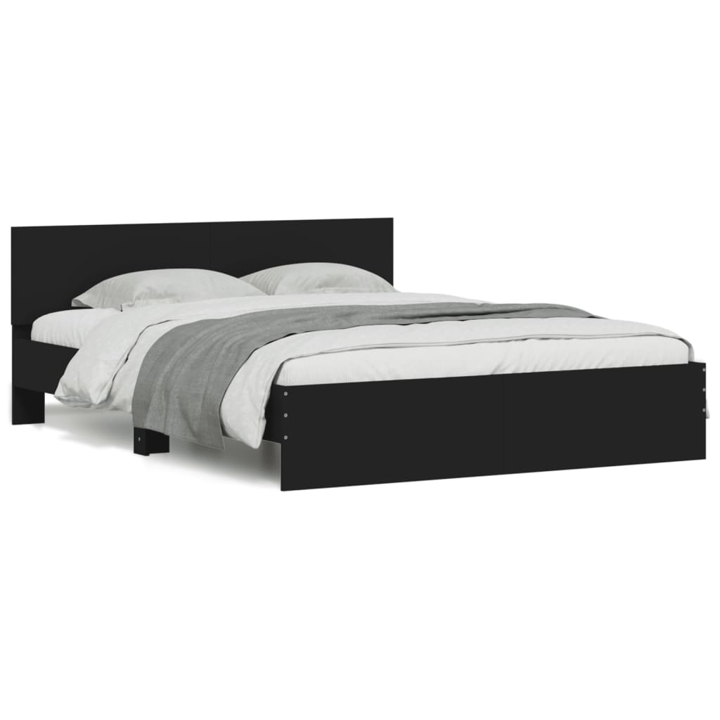 Bed Frame without Mattress Black 140x190 cm