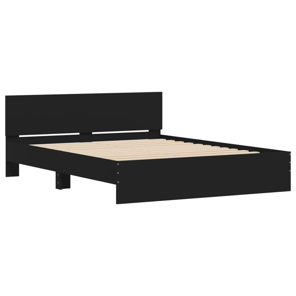 Bed Frame without Mattress Black 140x190 cm