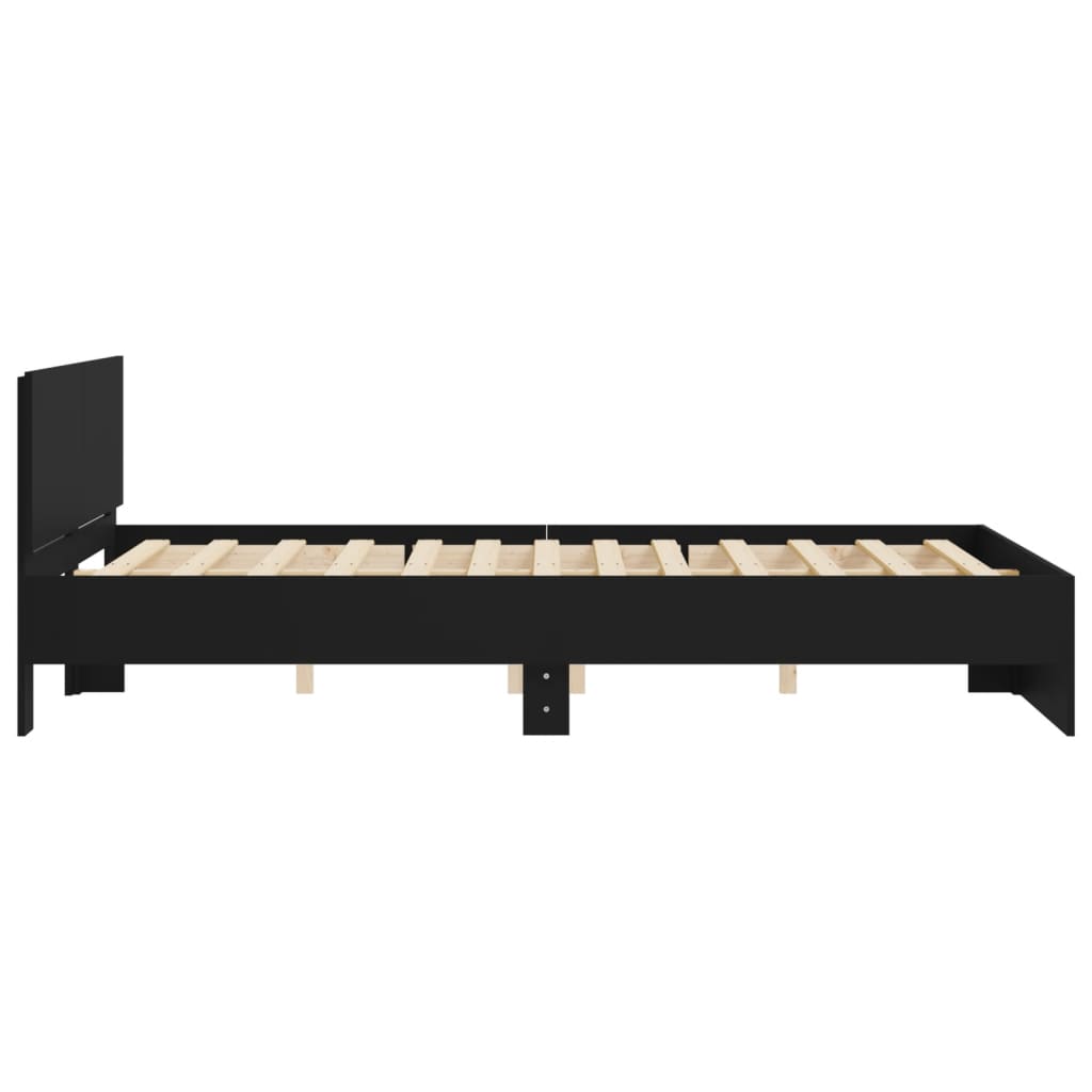 Bed Frame without Mattress Black 140x190 cm