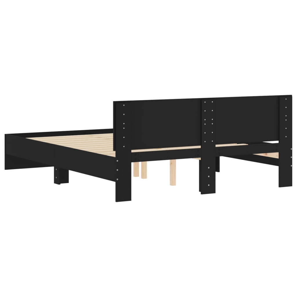 Bed Frame without Mattress Black 140x190 cm