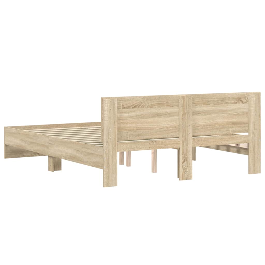 Bed Frame without Mattress Sonoma Oak 140x190 cm