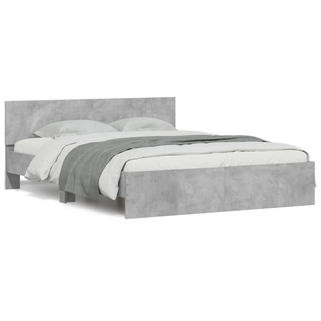 Bed Frame without Mattress Concrete Grey 140x190 cm
